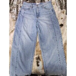 Jessica Simpson Mid Rise Myrtle Barrel Leg Women's Jeans Size 12 Blue Light Wash